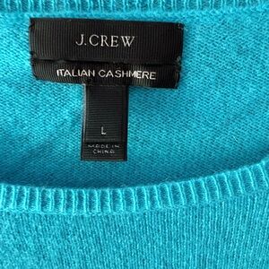 J. Crew Cashmere Crewneck Sweater in Turquoise